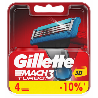 Изображение Сменные кассеты Gillette Mach3 Turbo, 4 шт.