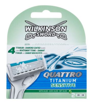 Изображение Сменные кассеты Wilkinson Sword Quattro Titanium Sensitive, 2 шт.