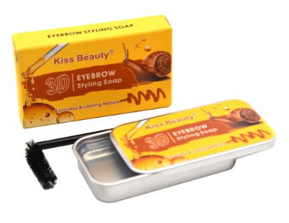 Изображение Фиксирующее воск-мыло для бровей Kiss Beauty 3D Eyebrow Styling Soap улитка, 10 г