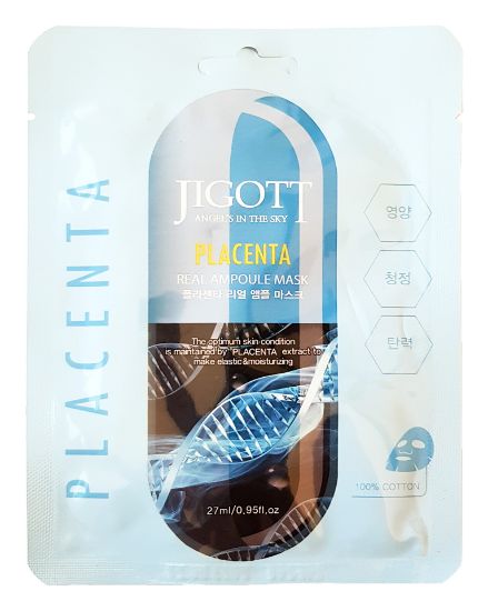 Изображение Тканевая ампульная маска с плацентой Jigott Placenta Real Ampoule Mask, 27 мл