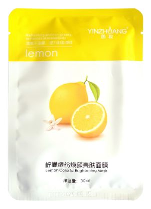 Изображение Осветляющая тканевая маска для лица с экстрактом лимона Yinzhuang Lemon Colorful Brightening Mask, 30 мл