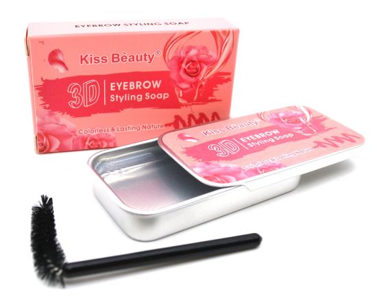 Изображение Фиксирующее воск-мыло для бровей Kiss Beauty 3D Eyebrow Styling Soap роза, 10 г