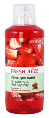 Изображение Пена для ванн Fresh Juice «Strawberry & Red bayberry» клубника и красная восковница, 1000 мл