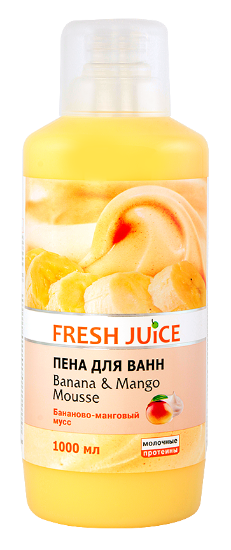 Изображение Пена для ванн Fresh Juice «Banana & Mango» бананово-манговый мусс, 1000 мл