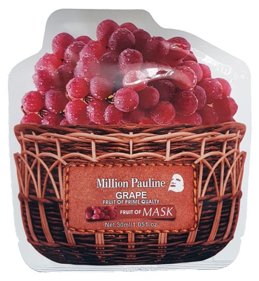 Изображение Тканевая маска с экстрактом винограда Million Pauline Grape Fruit of Prime Quality Mask, 30 мл