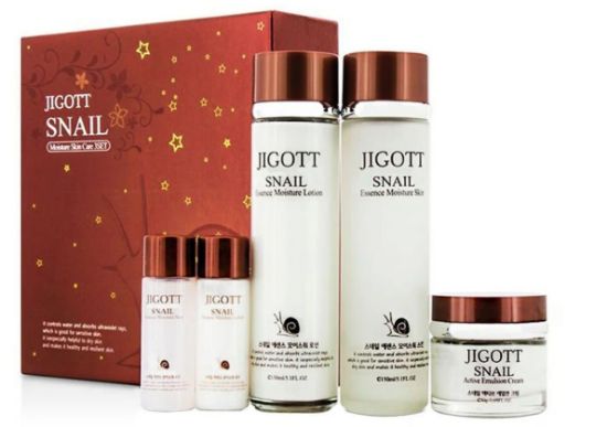 Изображение Набор косметики для лица с муцином улитки Jigott Snail Moisture Skin Care 3Set