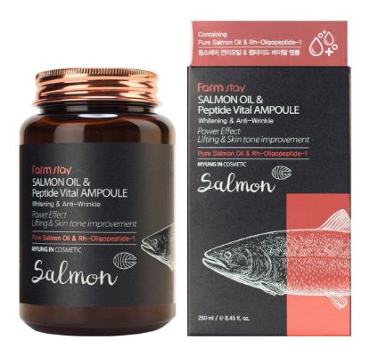 Изображение Сыворотка для лица с маслом лосося и пептидами FarmStay Salmon Oil and Peptide Ampoule, 250 мл