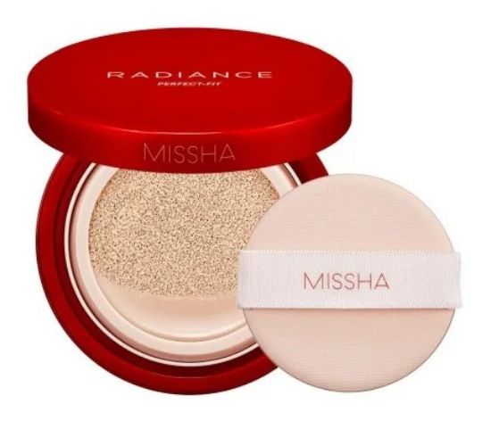 Изображение Тональная основа-кушон Missha Radiance Perfect Fit Cushion Foundation SPF+/PA+++, тон 21N Vanilla, 15 г